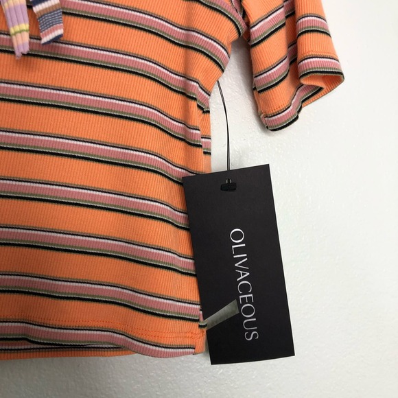 Olivaceous Ribbed Crop Top Polo - Picture 6 of 11